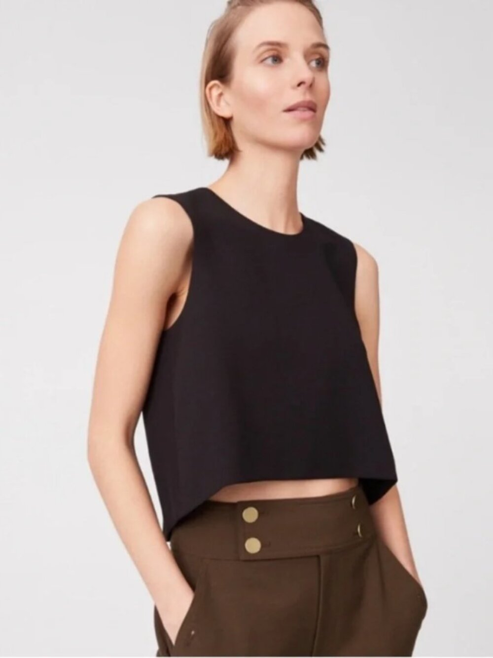 Club Monaco Black Midan Crop Top